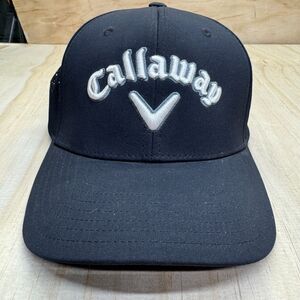 USED 2XL Callaway Flexfit Mesh Polyester Cap Hat Black